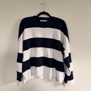 Abercrombie & Fitch Rugby Stripe Navy and White Sweater